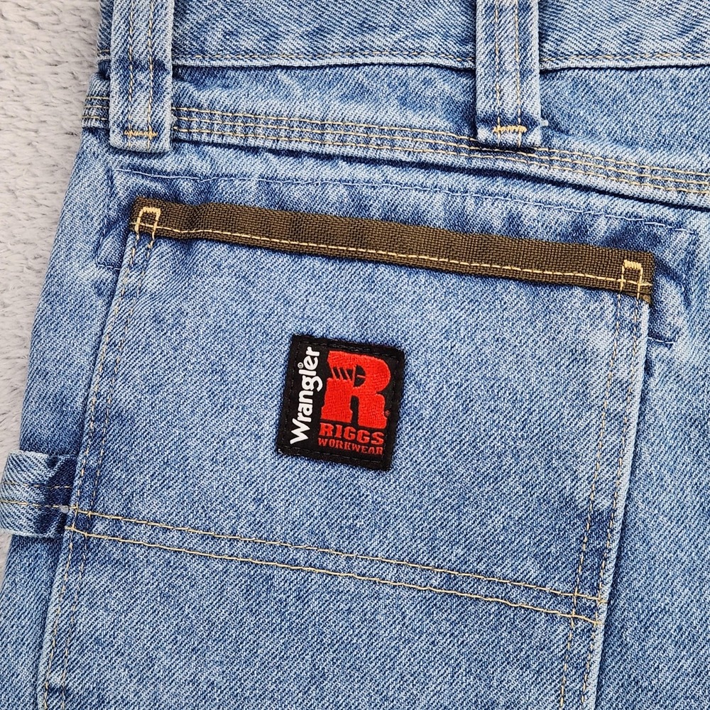 Wrangler Riggs Workwear Carpenter Shorts Mens 48 Blue Denim Relaxed 11 Inseam - Picture 14 of 15